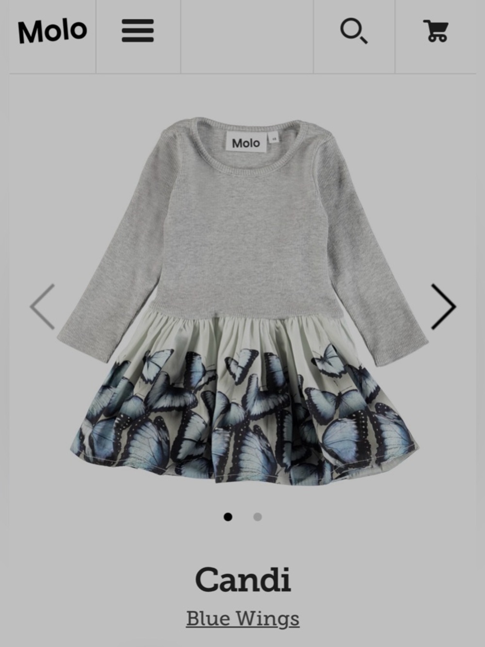 Molo Baby Girl Candi Blue Wings Dress